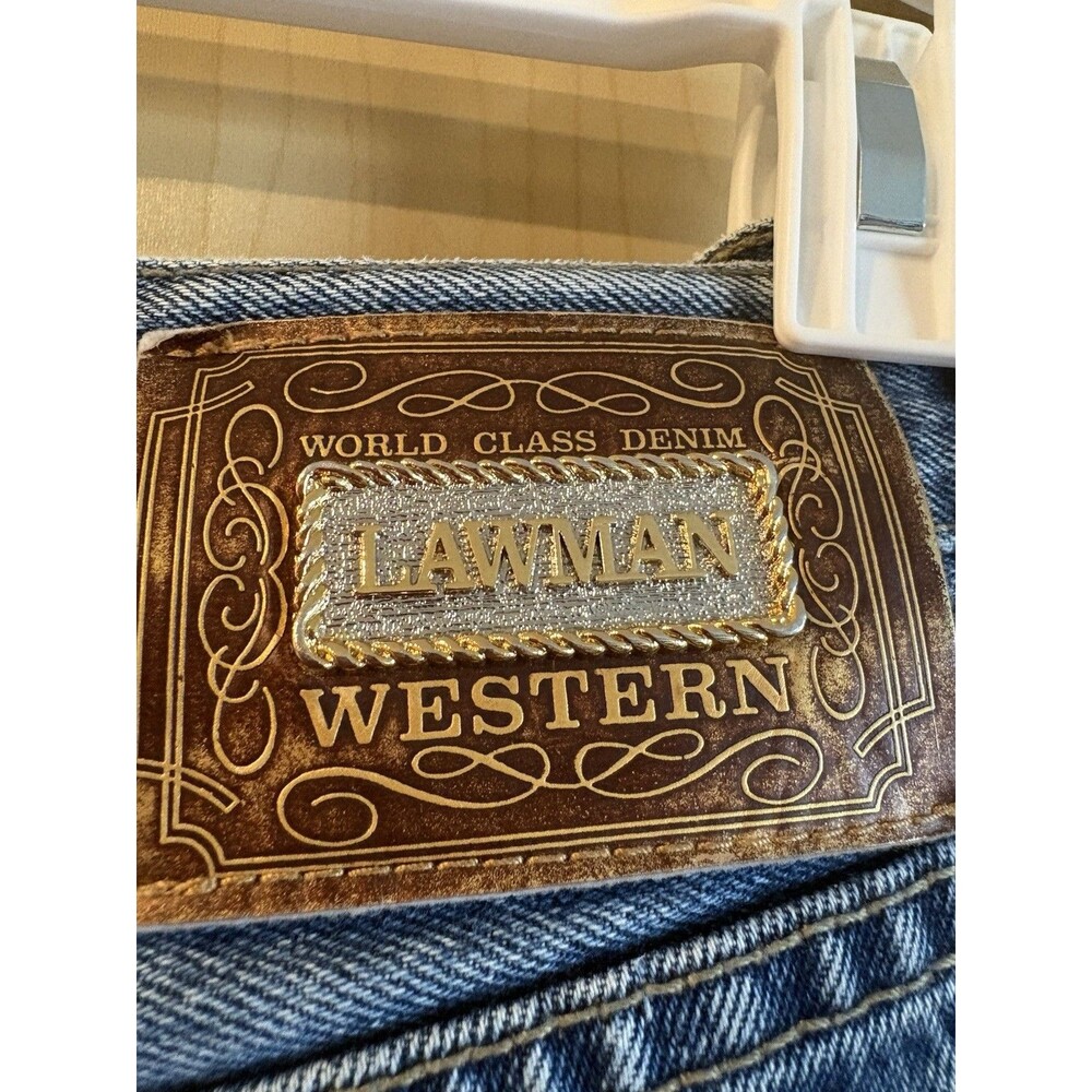 Vintage Lawman Straight Leg Jeans Women's 9 HIgh Rise Blue Western Cowgirl - Picture 7 of 8